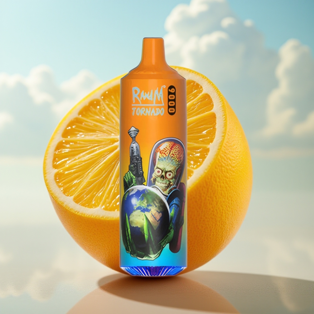 RandM Tornado 9000 Puffs Dispozabil Vape Narandžasta soda, 850 mAh, 18 mL, Mesh Coil