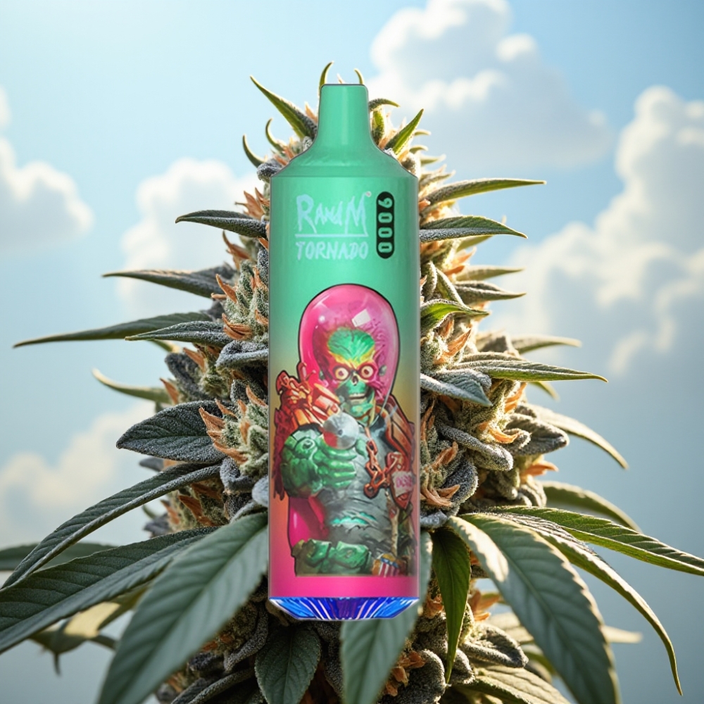 RandM Tornado 9000 Puffs Dispozabil Vape Plava Malina Kush – 850 mAh, 18 mL, Mesh Coil