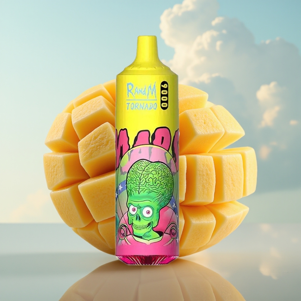 RandM Tornado 9000 Puffs Dispozabil Vape Trostruki Mango – 850 mAh, 18 mL, Mesh Coil