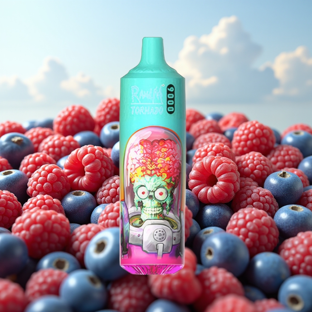 RandM Tornado 9000 Puffs Dispozabilna Vape Plava Kisela Malina, 850 mAh, 18 mL, Mesh Coil