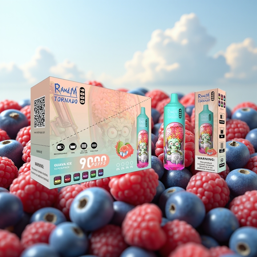 RandM Tornado 9000 Puffs Dispozabilna Vape Plava Kisela Malina, 850 mAh, 18 mL, Mesh Coil