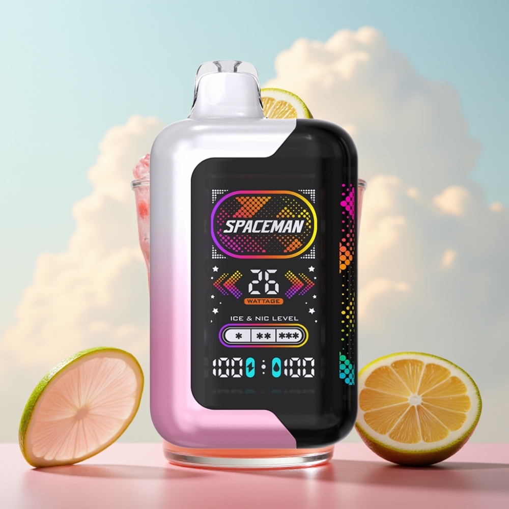Spaceman SP40000 Zero Nikotin Disposable - 20ml, 0% nikotina, 1000mAh baterija, 40000 pufova, ružičasti limunad
